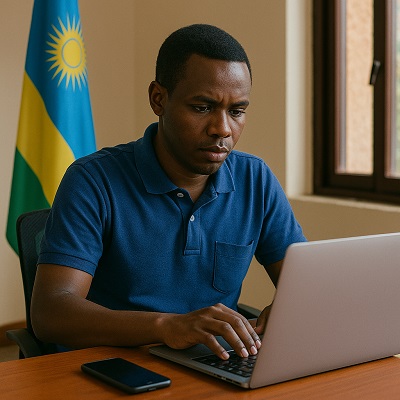 Government official demonstrating e-governance tools