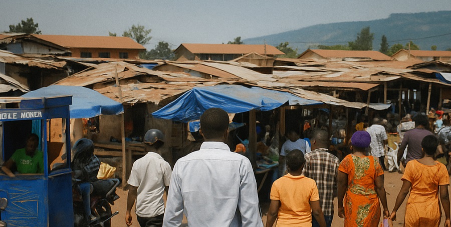 Vibrant informal market in Rwanda