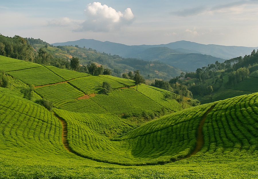 Rwandan farmers preparing fresh produce for international export